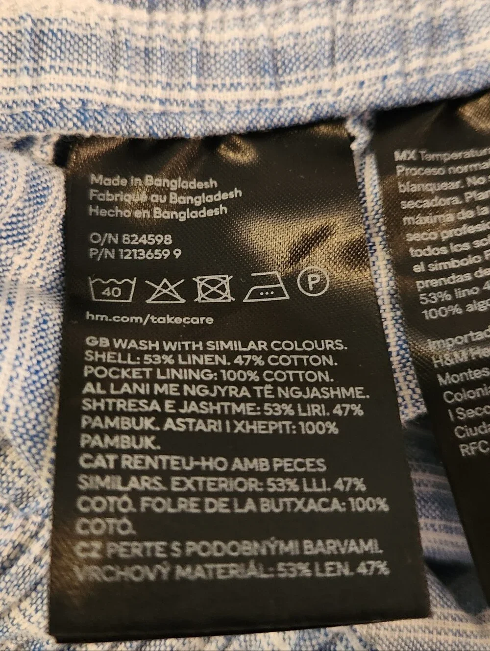 NWT ZARA Pants, Linen Blend Blue & White Striped, Lightweight Summer Sz XS
